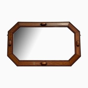 Miroir Art Déco Années 1920 Biseauté en Chêne