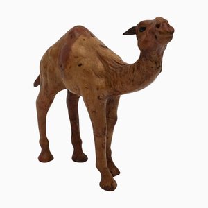 Camel Sculpture with Aged Leather on Hand Carved Wood from Libertys London