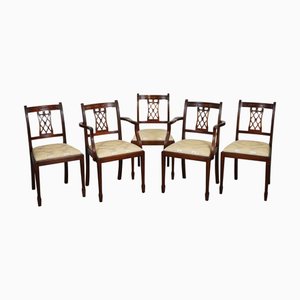 Hepplewhite Dining Chairs in Cream Upholstered Seats from Bevan Funnell, Set of 5