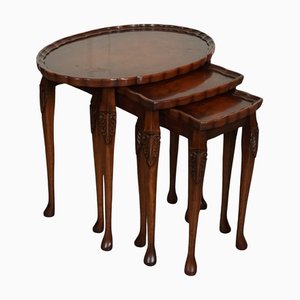 Vintage Nest of Tables with Pie Crust Top from Bevan Funnel