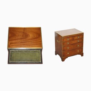 Small Chest of Drawers with Leather,