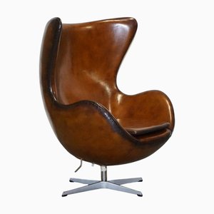 Vintage Hand Dyed Whiskey Brown Egg Chair
