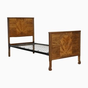 Art Deco Burr Walnut Single Bed