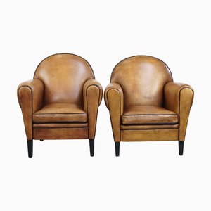 Vintage Chairs in Sheep Leather, Set of 2