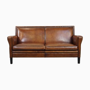 Art Deco Two-Seater Sofa in Sheepskin