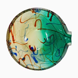 Italienische Vintage Murano Glasschale von Alfredo Barbini, 1970er