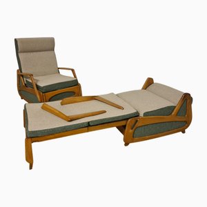 Französischer Sessel und Tagesbett, 1950er, 2er Set