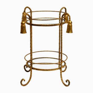 Small Vintage Italian Side Table in Gilded Iron by Li Puma Firenze, 1960s