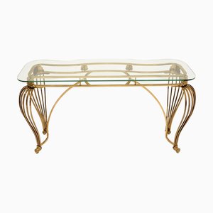 Italienischer Vintage Konsolentisch aus Messing & Glas, 1960er