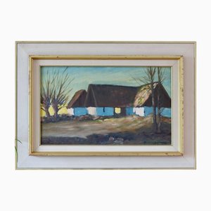 Hjalmar Lindblom, Ödegård, 1960s, Oil Painting, Framed