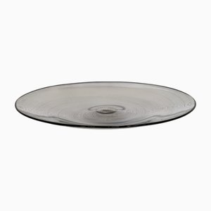 Centro de mesa de cristal de Murano soplado a mano con cristal de filigrana negro, 1983