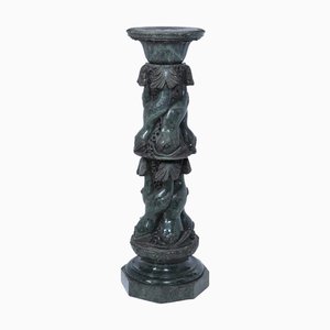 Italian Serpentine Marble Pedestal, 1880s, Set of 4