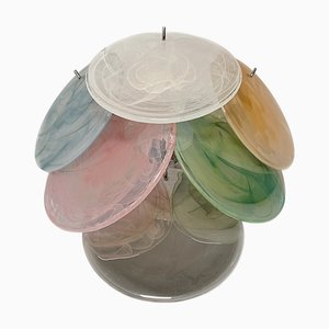 Glass Wall Sconces with Multicolored Alabaster Disks, 1990s, Set of 2