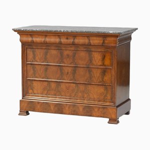 Walnut Commode with Marble Top, 1880s