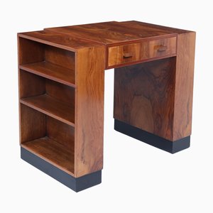 Art Deco Desk with Bookshelves in Walnut, 1925