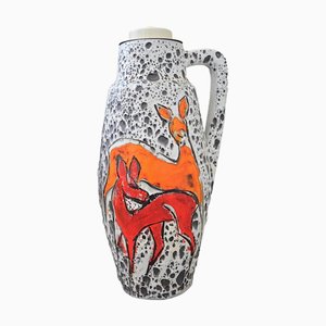 Fat Lava Floor Lamp with Deer from Scheurich Keramik, 1960s