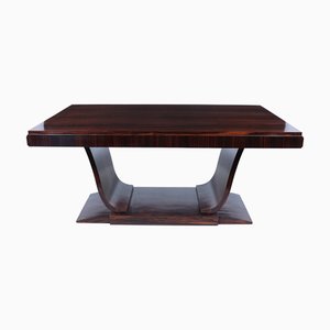 Mesa de comedor francesa Art Déco de ébano de Macassar, 1925