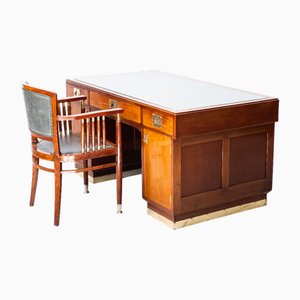Desk with Armchair by J. W. Müller K.u.K. Court Carpenter, 1905, Set of 2
