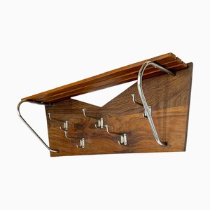 Niederländischer Art Deco Wandgarderobe aus Nussholz, 1930er