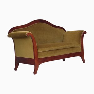 Divano Biedermeier a due posti in velluto, Danimarca, anni '50
