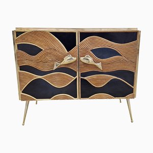 Sideboard in Glass and Bamboo, 1980s