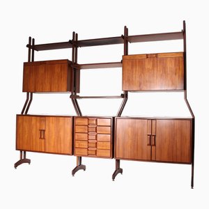Italian Free-Standing Wooden Bookcase, 1960s