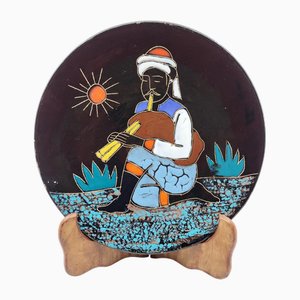 Ceramic Decorative Plate by H. Arfaoui, 1970s