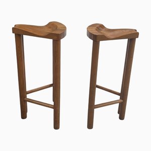 Vintage Holzhocker, 2er Set