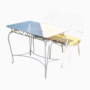 Sedie da giardino Mid-Century moderne in ferro battuto di Karasek & Co, Austria, anni '50, set di 2