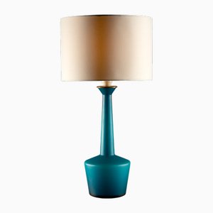 Teal Blue Glass Lamp from Kastrup, Denmark, 1960s