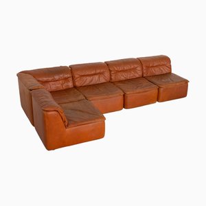 Divano modulare in pelle di Dreipunkt International, anni '70, set di 6