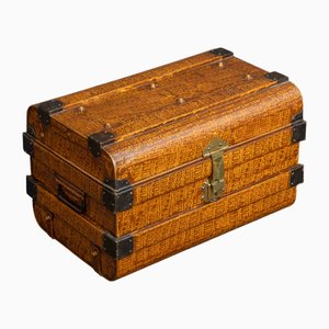 Victorian Brown Tin Trunk