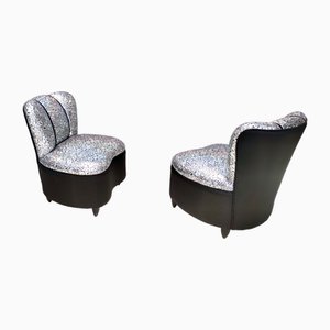 Set de Fauteuils Vintage avec Tapisserie en Tissu Holographique, 1950s, Set de 2
