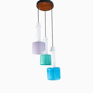 Lampe à Suspension avec Verre Coloré, 1960s