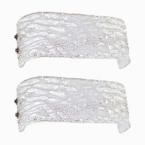 German Textured Glass Sconces from Kaiser Leuchten, 1970s, Set of 2