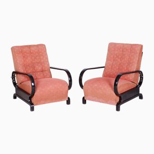 Set of Art Deco Reclining Armchairs attributed to Halabala for Up Závody, Czech, 1920s