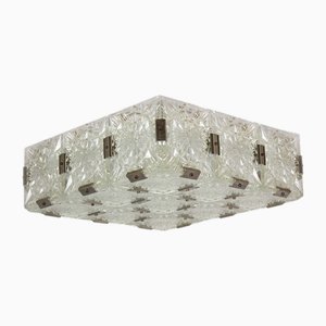 Skulpturale Vintage Glas Deckenlampe von Kamenický Šenov, 1970er