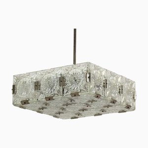 Vintage Sculptural Glass Pendant Lamp attributed to Kamenický Šenov, 1970s
