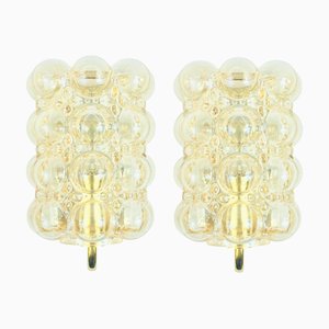Mid-Century Modern Amber Bubble Glass Wall Lights by Helena Tynell for Limburg, 1960s, Set of 2
