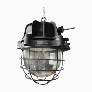 Lampes à Suspension Globe Industrielles en Fonte, 1960, Set de 4