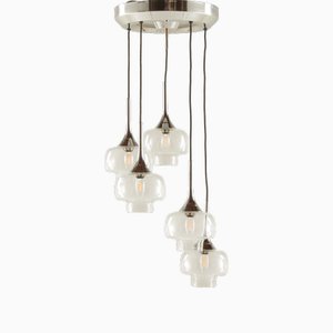 Lámpara de araña italiana Mid-Century moderna de cristal de Murano, años 70