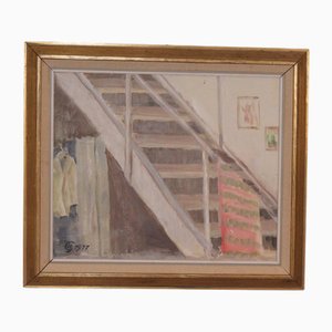 Björn Gyllenhammar, Staircase, 1977, Oil Painting, Framed