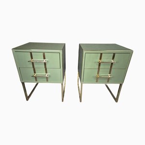 Grüne Nachttische aus Muranoglas von JustFurnituress Designer, 2er Set
