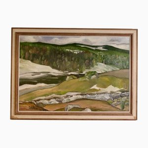Bengt Dahlin, Swedish Landscape, 1960s, Oil Painting, Framed