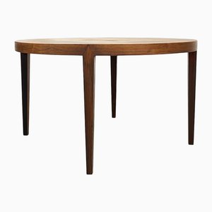 Mesa de centro redonda de palisandro de Severin Hansen Jr. para Haslev Møbelfabrik, Dinamarca, años 60
