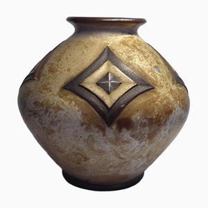 Vase d'Art en Grès et Céramique, Belgique, 1940s