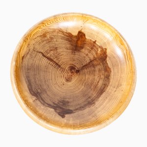 Sculptural Turned Pine Bowl by Oscar Johansson, Sweden, 1940s