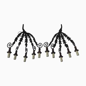 Forged Iron Sconces, Set of 2