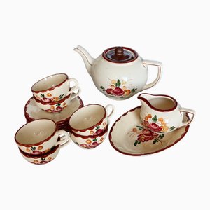 Vintage Agen Tea Service in Earthenware from Longchamp, 1970s, Set of 5
