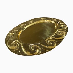 Gold-Plated Metal Decorative Serving Tray